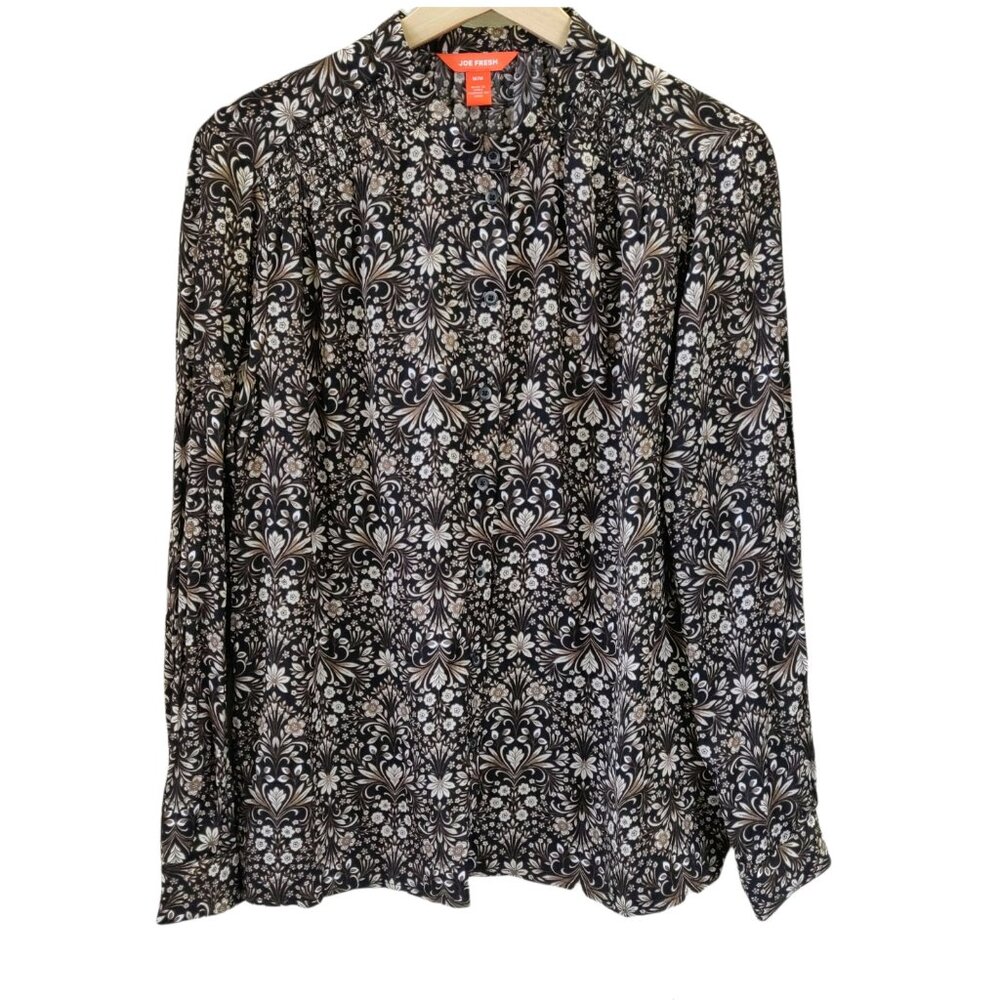 Joe Fresh Floral Button-up Blouse Medium